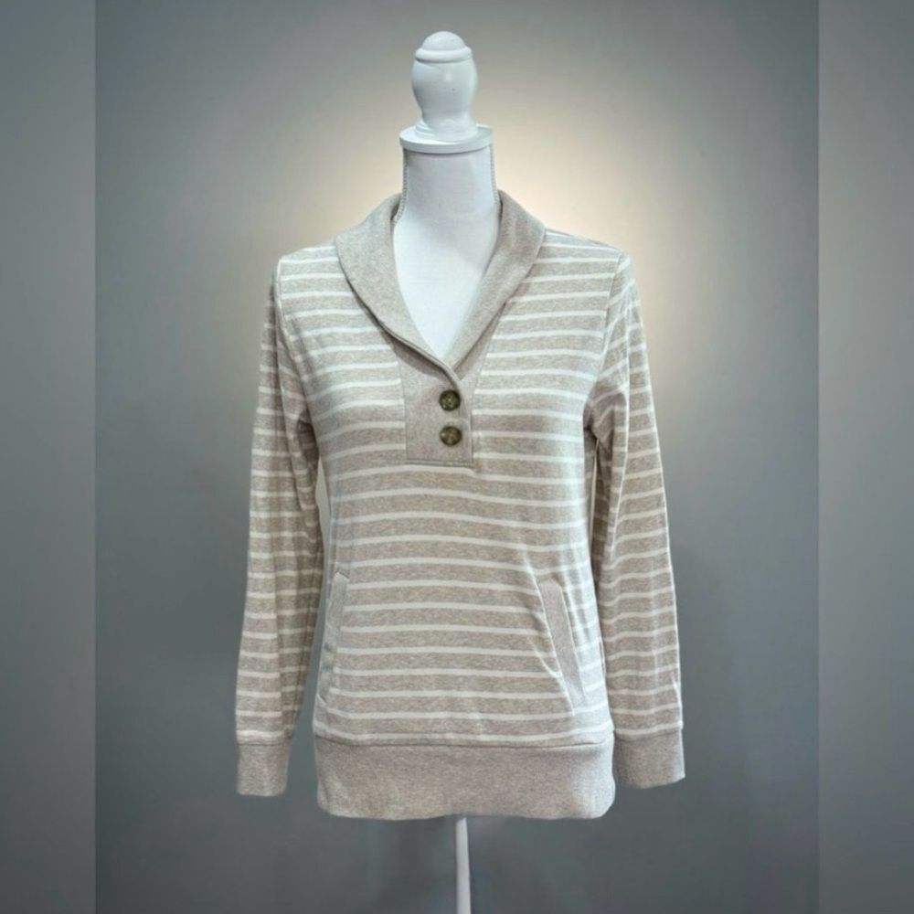 SALE! Oatmeal Banana Republic Factory Striped Collared Sweater Size XS EUC